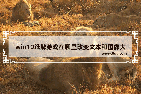 win10纸牌游戏在哪里改变文本和图像大小,Win10纸牌游戏在哪