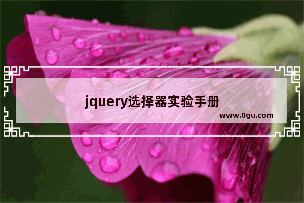jquery选择器实验手册