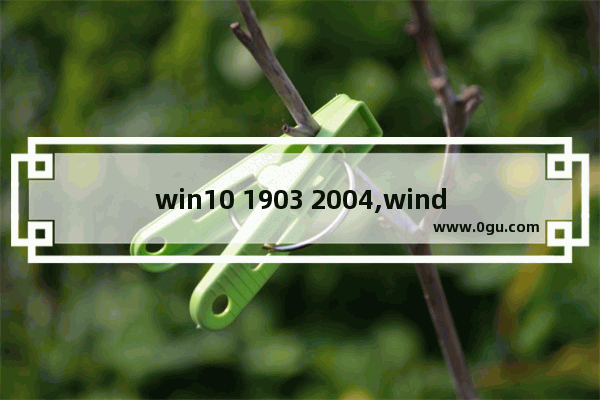 win10 1903 2004,windows10版本19042