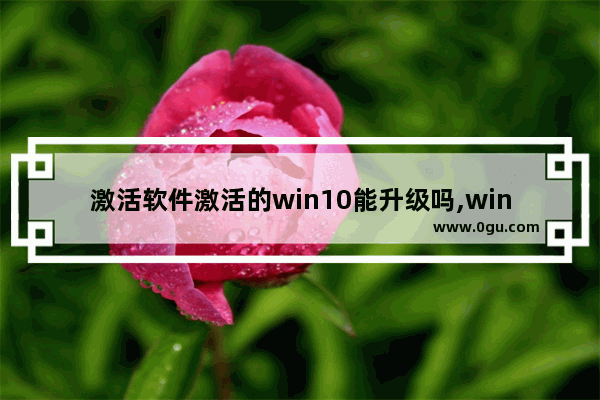 激活软件激活的win10能升级吗,win10专业版激活步骤