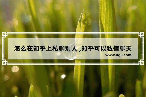 怎么在知乎上私聊别人 ,知乎可以私信聊天吗