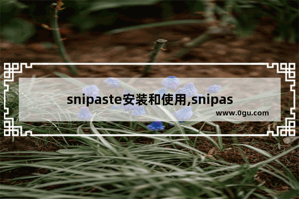 snipaste安装和使用,snipaste功能介绍