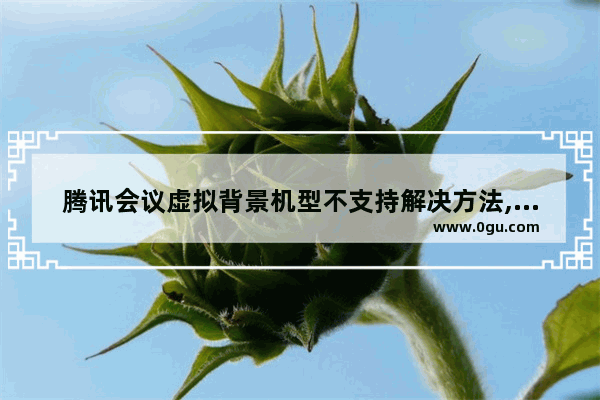 腾讯会议虚拟背景机型不支持解决方法,腾讯会议虚拟背景机型不支持的有哪些