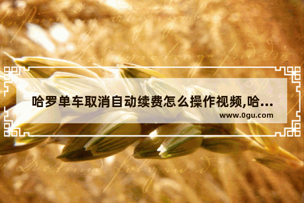 哈罗单车取消自动续费怎么操作视频,哈罗单车怎么自动续费