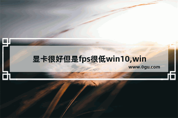 显卡很好但是fps很低win10,win11玩游戏帧数低