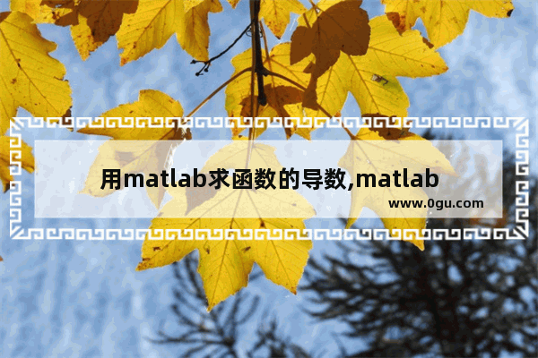用matlab求函数的导数,matlab中求导数的函数