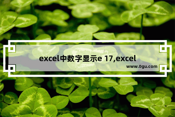 excel中数字显示e 17,excel显示e17