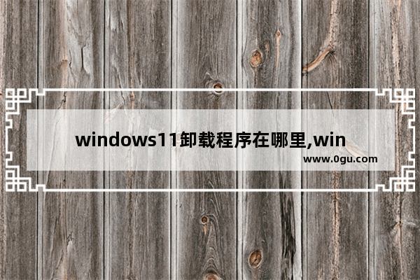 windows11卸载程序在哪里,windows10怎么卸载东西