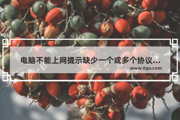 电脑不能上网提示缺少一个或多个协议的故障原因及几种解决方法