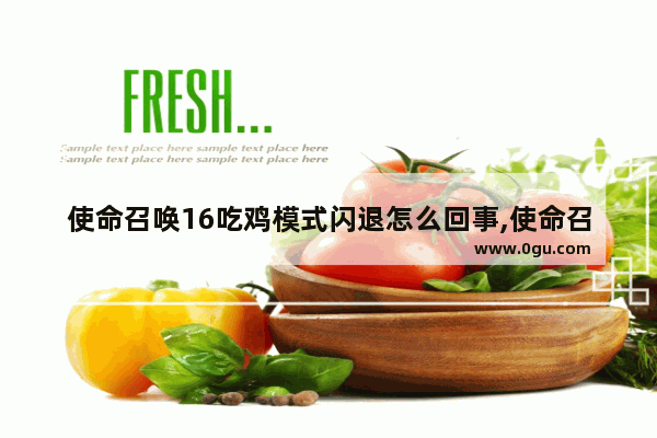 使命召唤16吃鸡模式闪退怎么回事,使命召唤手游吃鸡模式闪退