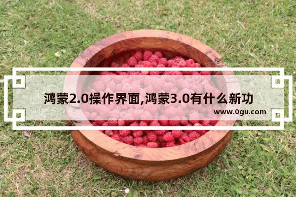 鸿蒙2.0操作界面,鸿蒙3.0有什么新功能