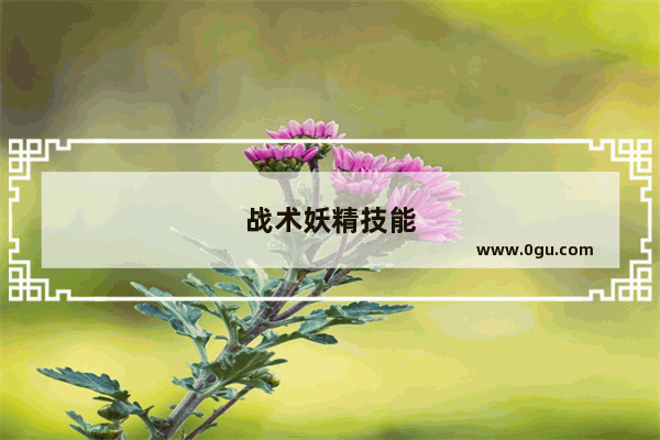 战术妖精技能