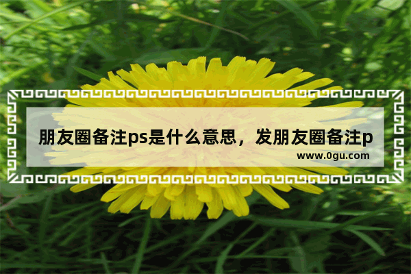 朋友圈备注ps是什么意思，发朋友圈备注ps是什么意思