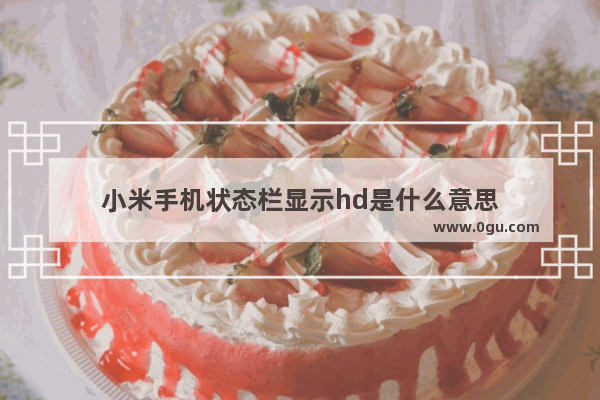 小米手机状态栏显示hd是什么意思