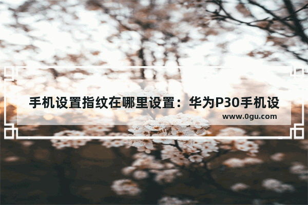 手机设置指纹在哪里设置：华为P30手机设置指纹在哪里设置