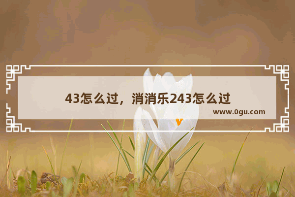 43怎么过，消消乐243怎么过