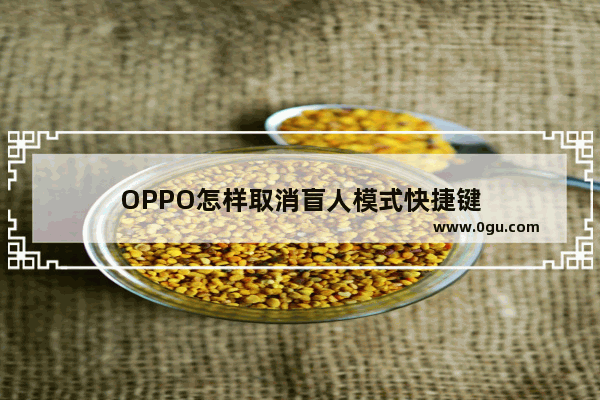 OPPO怎样取消盲人模式快捷键