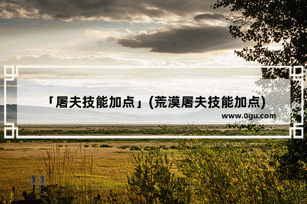 「屠夫技能加点」(荒漠屠夫技能加点)