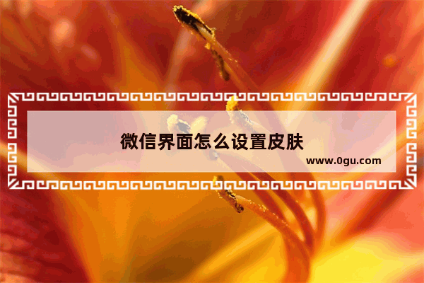 微信界面怎么设置皮肤