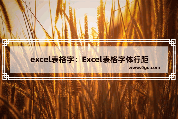 excel表格字：Excel表格字体行距怎么设置