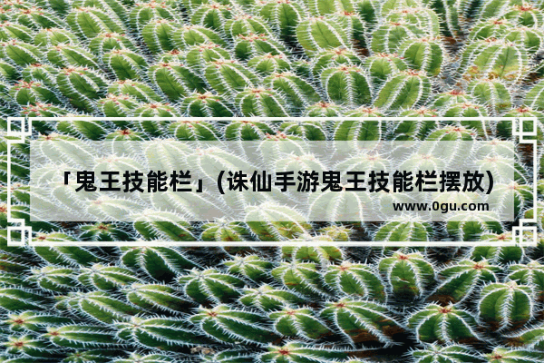 「鬼王技能栏」(诛仙手游鬼王技能栏摆放)