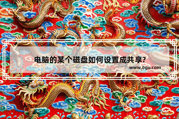 电脑的某个磁盘如何设置成共享?