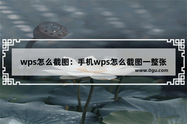 wps怎么截图：手机wps怎么截图一整张表格
