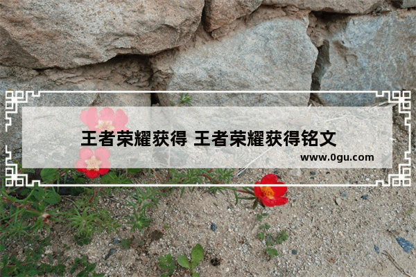 王者荣耀获得 王者荣耀获得铭文