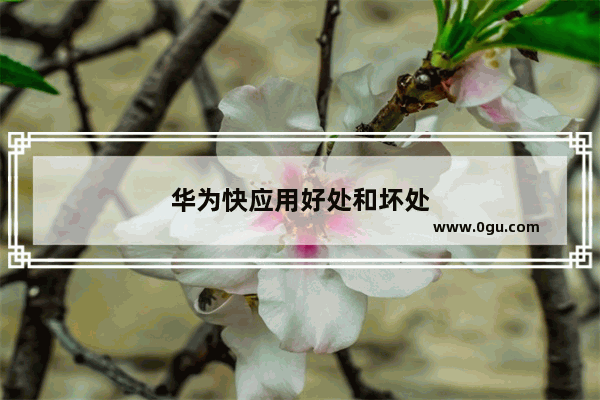 华为快应用好处和坏处