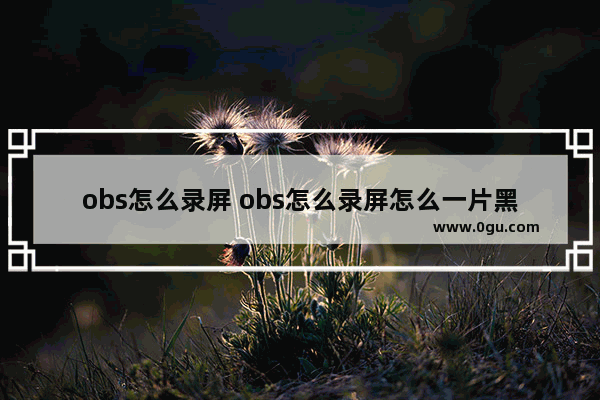 obs怎么录屏 obs怎么录屏怎么一片黑