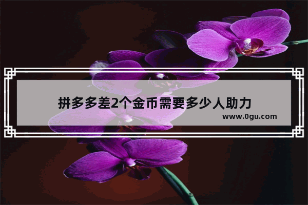 拼多多差2个金币需要多少人助力