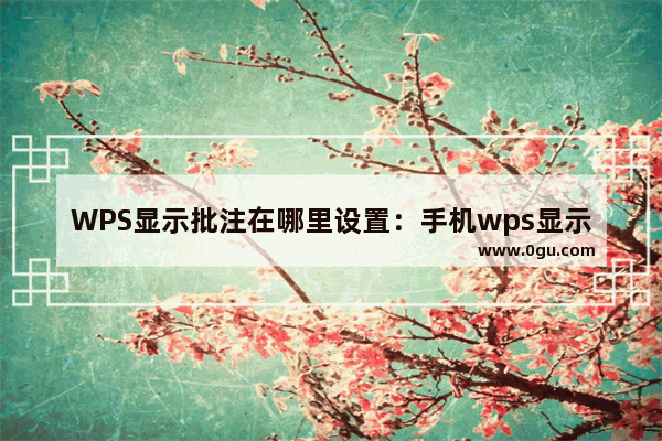 WPS显示批注在哪里设置：手机wps显示批注在哪里设置