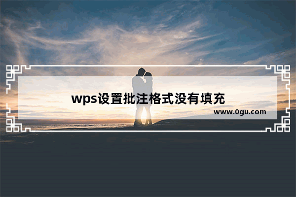 wps设置批注格式没有填充