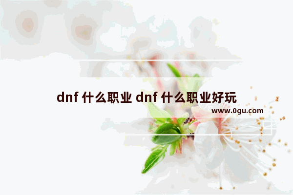 dnf 什么职业 dnf 什么职业好玩