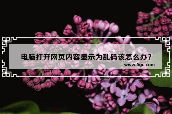 电脑打开网页内容显示为乱码该怎么办？