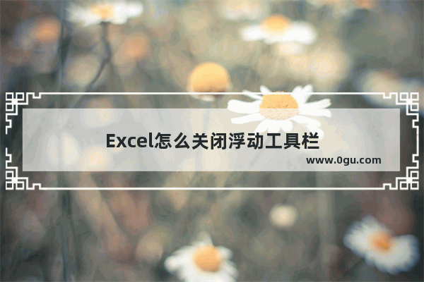 Excel怎么关闭浮动工具栏