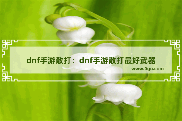 dnf手游散打：dnf手游散打最好武器