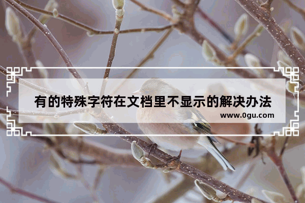 有的特殊字符在文档里不显示的解决办法