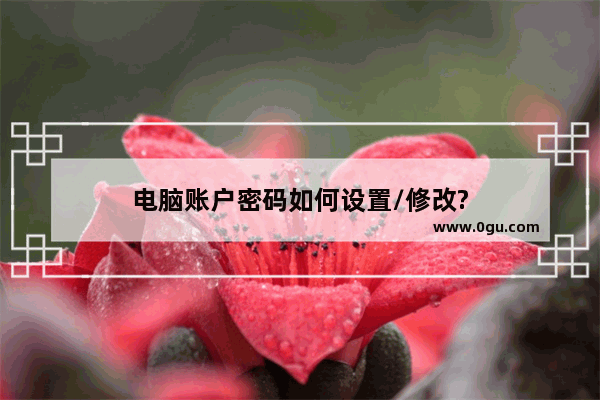 电脑账户密码如何设置/修改?