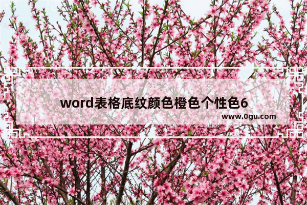 word表格底纹颜色橙色个性色6