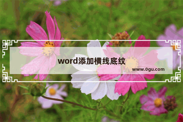 word添加横线底纹