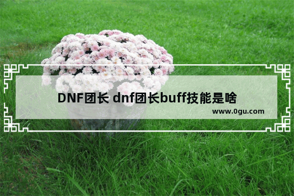 DNF团长 dnf团长buff技能是啥