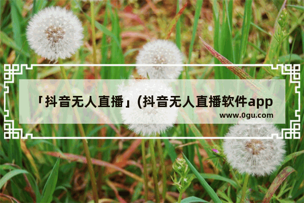 「抖音无人直播」(抖音无人直播软件app下载苹果)