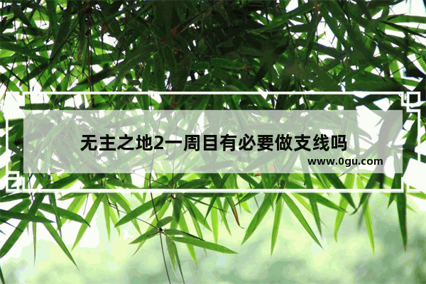 无主之地2一周目有必要做支线吗