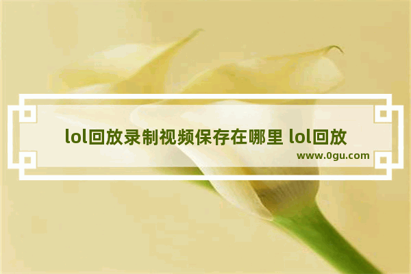 lol回放录制视频保存在哪里 lol回放录制视频保存在哪里怎么看