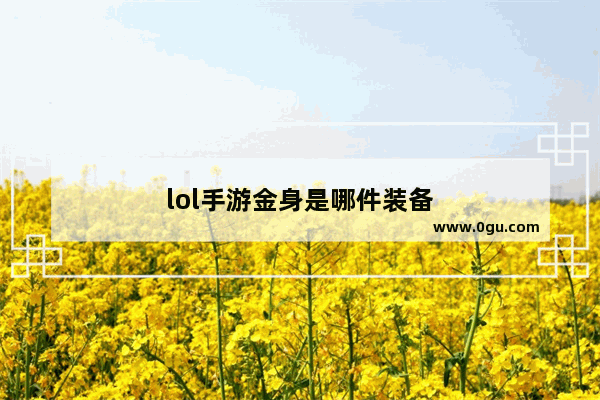 lol手游金身是哪件装备