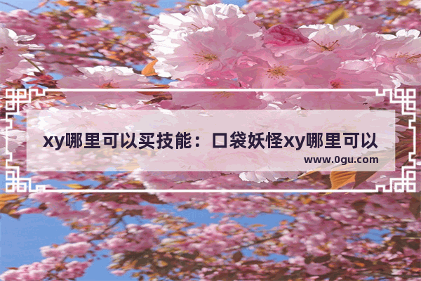 xy哪里可以买技能：口袋妖怪xy哪里可以买技能