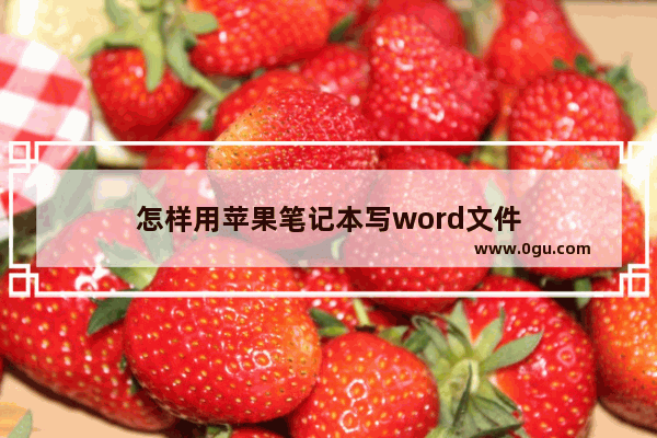 怎样用苹果笔记本写word文件