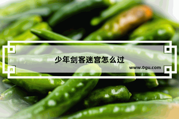 少年剑客迷宫怎么过
