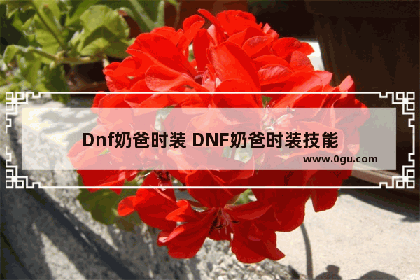 Dnf奶爸时装 DNF奶爸时装技能